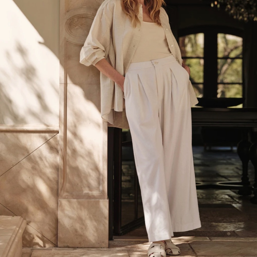 Jenni Kayne Relaxed Trouser, Ivory, 8